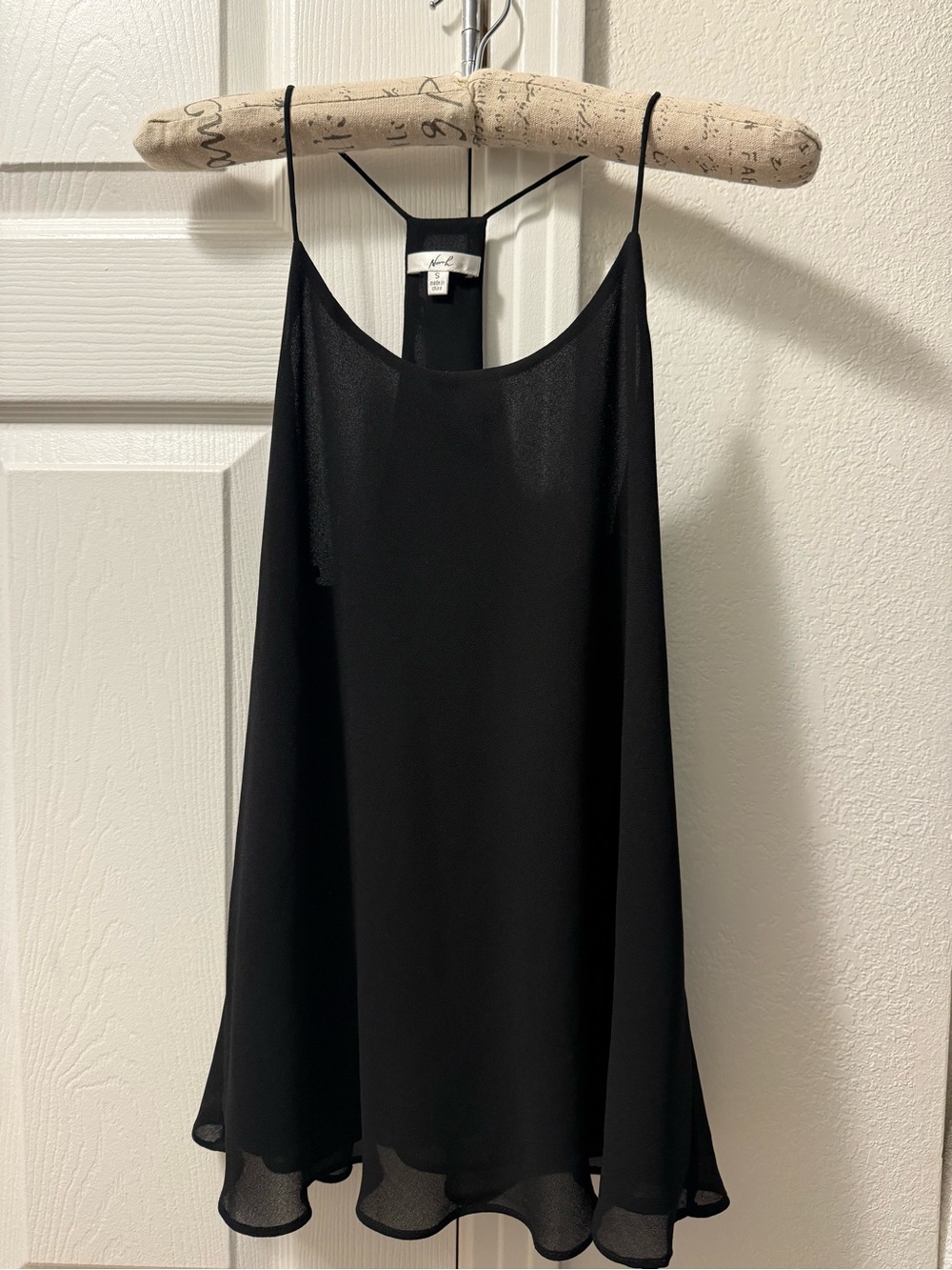 Black Flowing Spaghetti Strap Tank